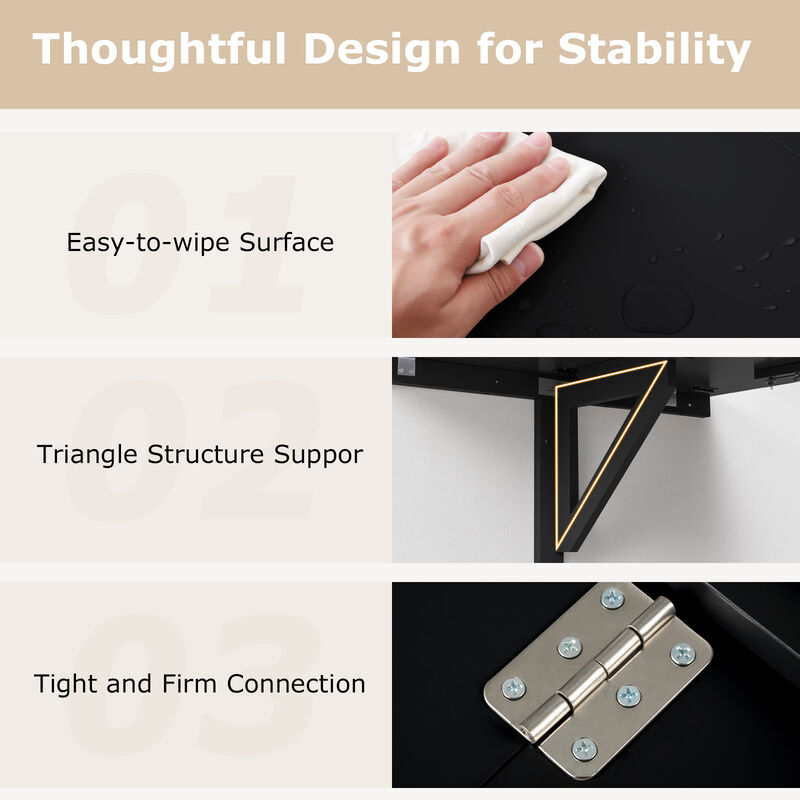 Wall Mounted Folding Table for Small Spaces