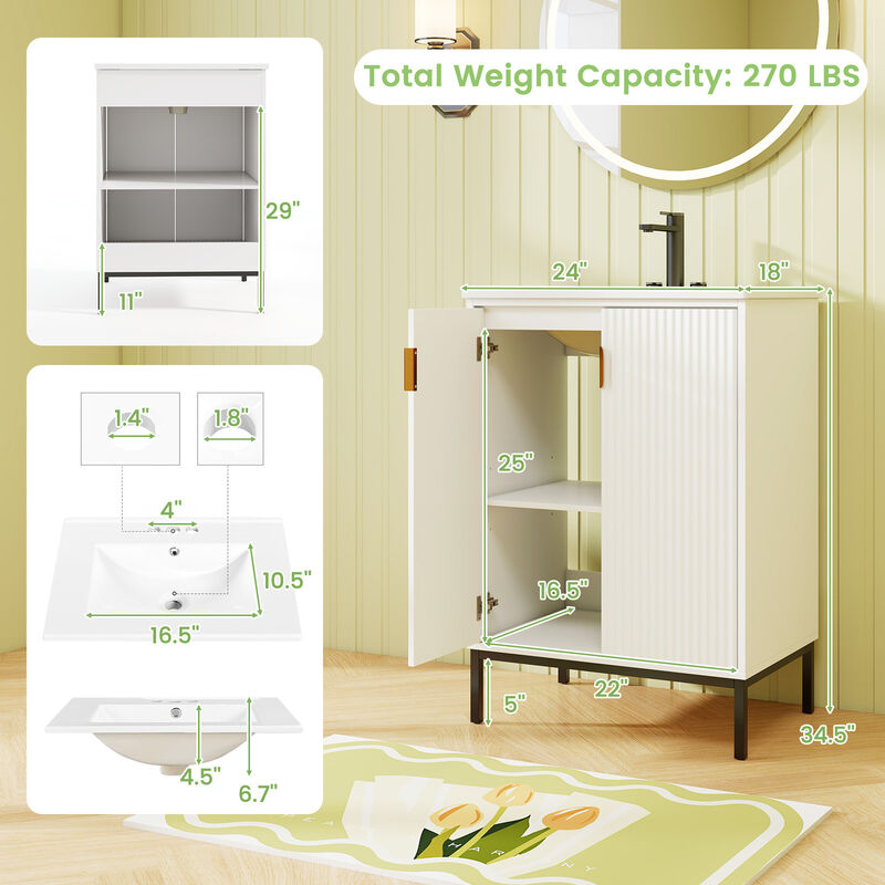 Bathroom Sink Cabinet Combo with Adjustable Shelf – Stylish Storage Solution