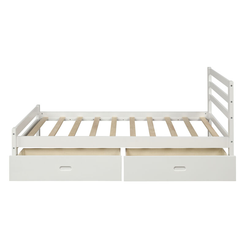 Merax Wood platform bed with two drawers image number 0