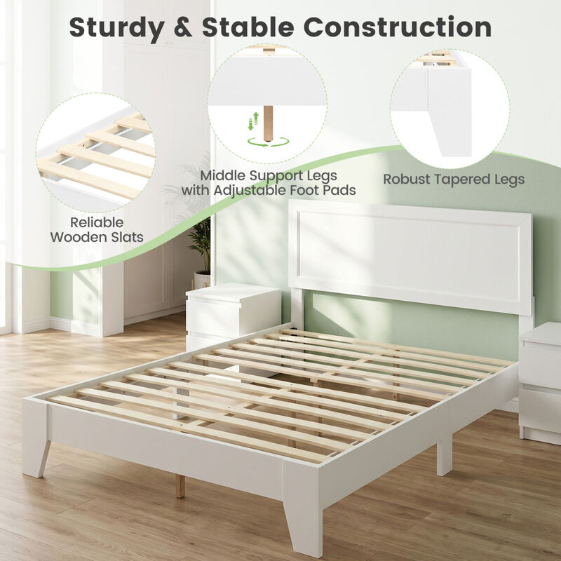 Full Size Upholstered Bed Frame with Headboard, No Box Spring Needed image number 5