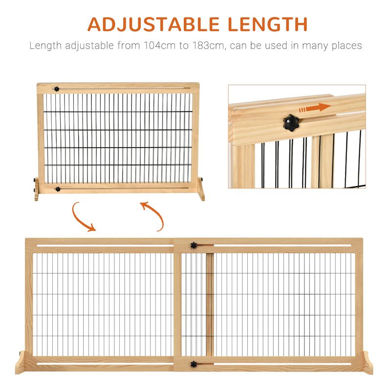 Natural Pet Barrier: 72"Wx27.25"H Freestanding Extra Wide Gate image number 3