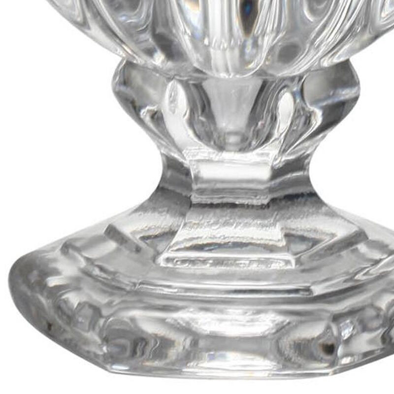 Hivvago Set of Two Clear Glass Urn Table Vases