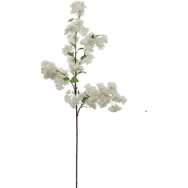 White Cherry Blossom Flowers, Three 30 Inch White Blossom Stems, Wedding, Party, Event, Japan's National Flower