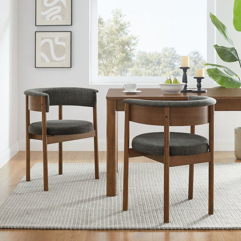 Clea Curved Upholstered Dining Chairs Set Of 2 image number 8