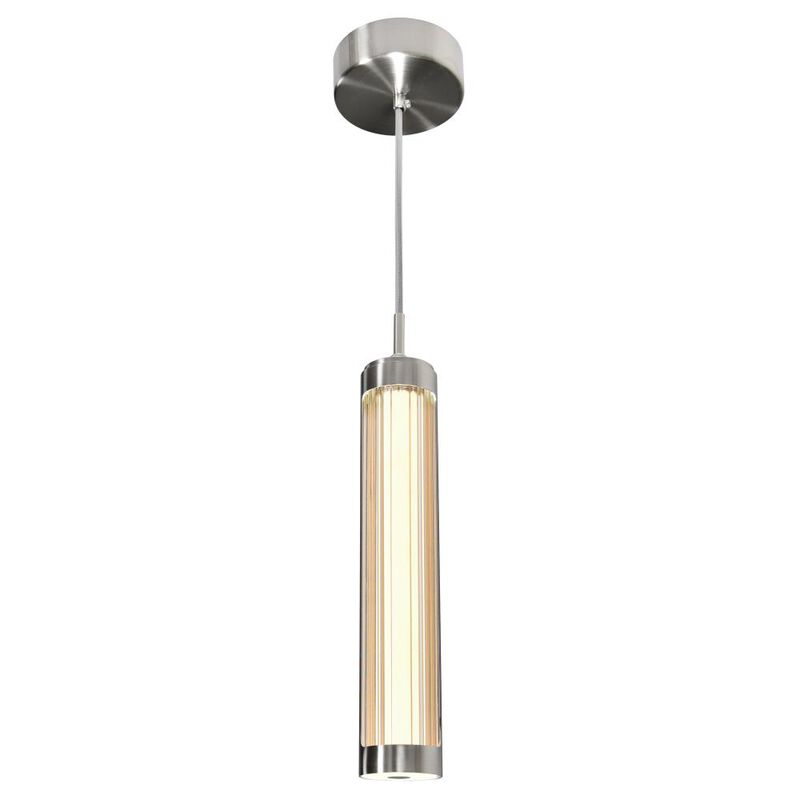 Neva 3 in LED Integrated Satin Nickel Pendant