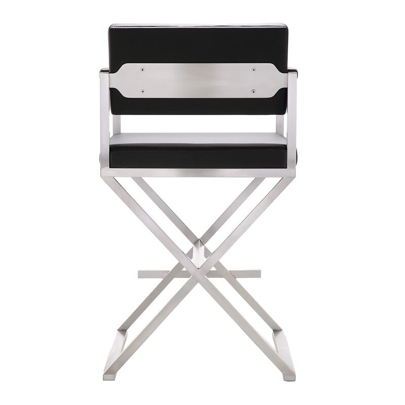 TOV Furniture Director Stainless Steel Counter Stool, Black image number 6