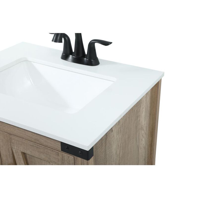 Elegant Kitchen and Bath 24 inch Single bathroom vanity in natural oak