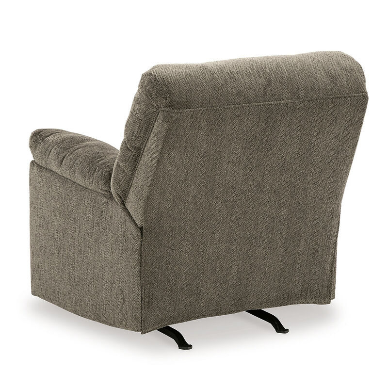 Tul Rocker Recliner Chair, Poly Fiber Foam Fill, Putty Gray Polyester - Benzara