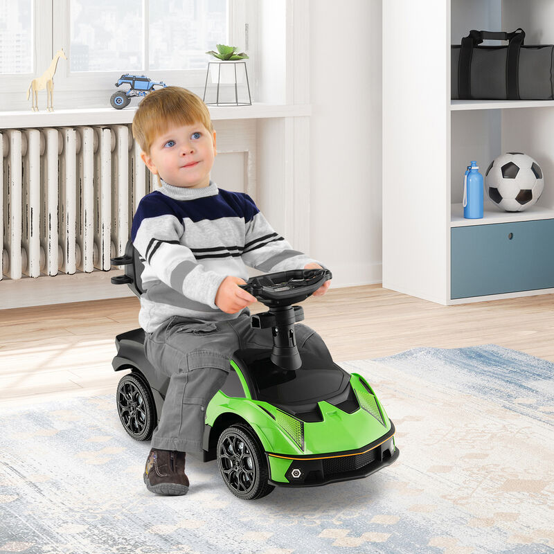 3 in 1 Push Ride On Toy Car with Handle and Guardrail for Toddlers image number 1