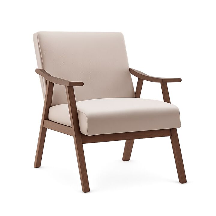 GOODSILO Mid-Century Modern Accent Chair, Wingback Lounge Chair with Thick Backrest for Living Room, Bedroom and Reading Spaces