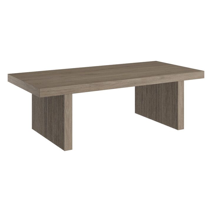 Hudson&Canal Soren 48 Wide Rectangular Coffee Table in Antiqued Gray Oak