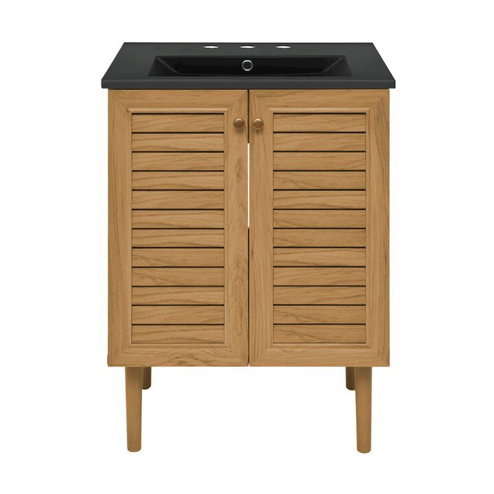 24" Freestanding Bathroom Vanity with 3-Hole Centerset Sink Top