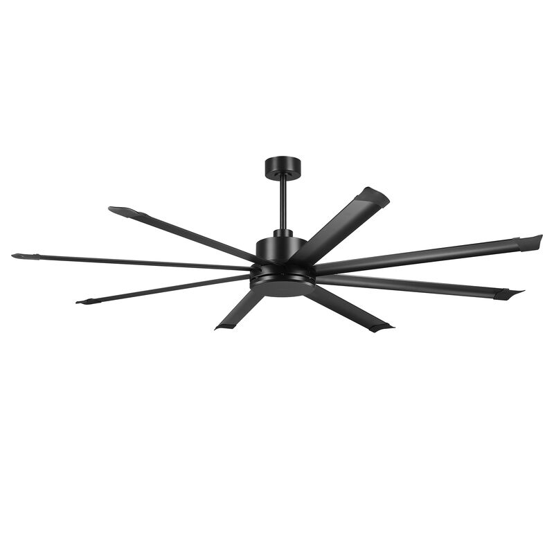 84" Industrial Black Reversible 8 Aluminum Fan Blades Large Ceiling Fan with Remote for Garage, Warehouse, Porch, Living Room image number 0