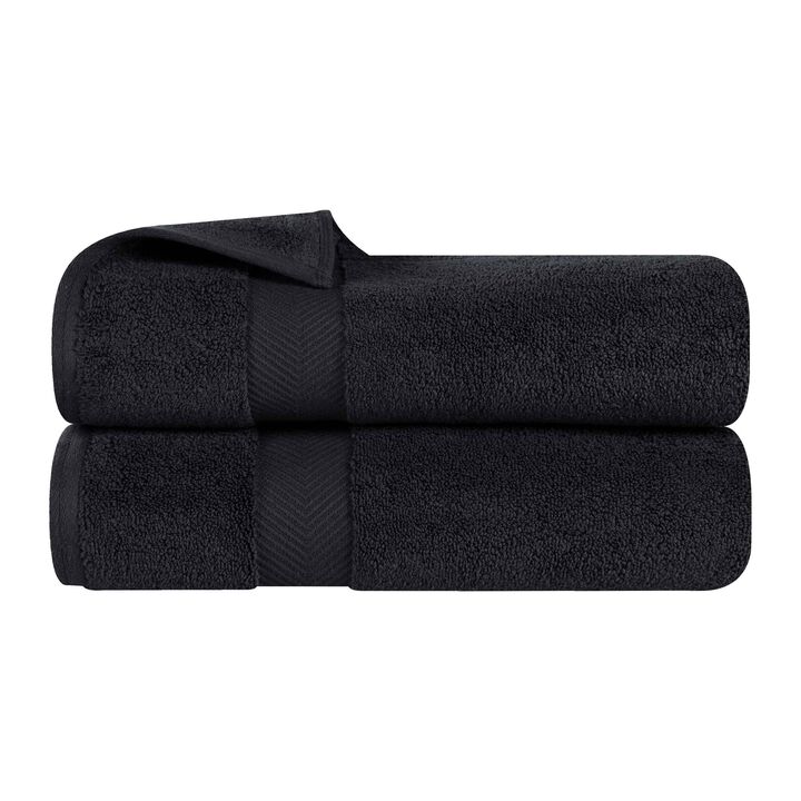 Plush Zero Twist Cotton Bath Towels Set of 2 for Bathroom Comfort