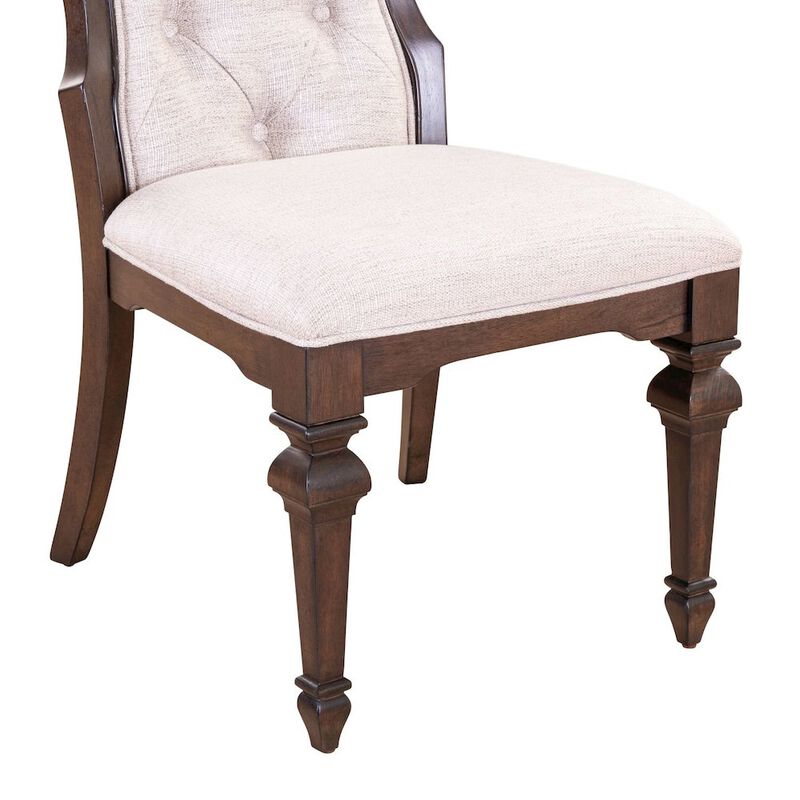 Liberty Furniture 5 Piece Trestle Table Set with 4 Upholstered Chairs - Chateau Brown image number 3