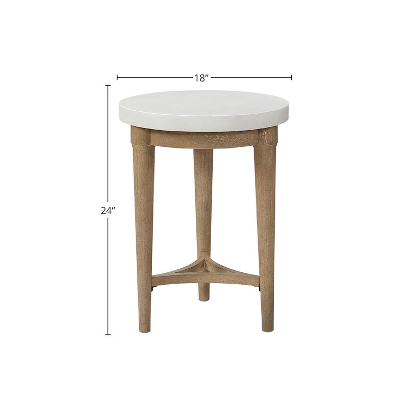 Wilmington Chairside Table W/ Cement Top