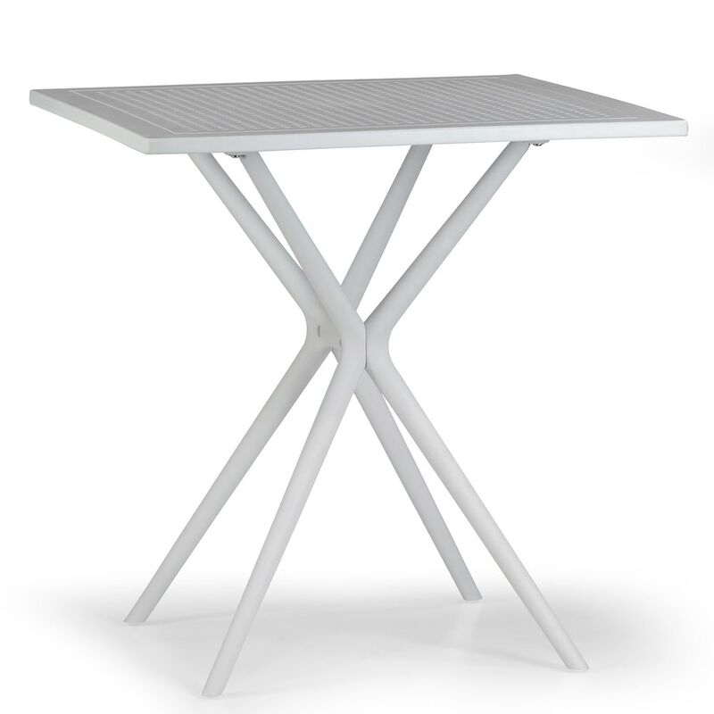Glamour Home Basma White Plastic Square Dining Table