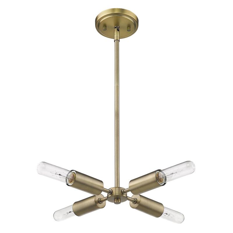 Hivvago Gold Four Light Metal Dimmable Chandelier