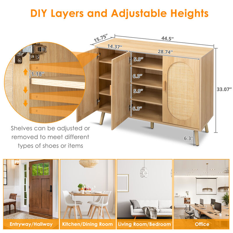Modern Shoe Storage Cabinet with Multiple Compartments for Organized Entryway