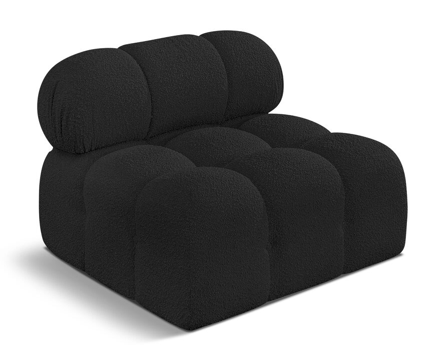 Meridian Furniture Ames Black Boucle Fabric Armless