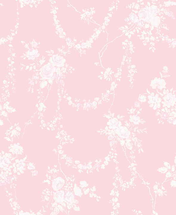 Chandelier Gates Easter Pink Floral Drape Wallpaper