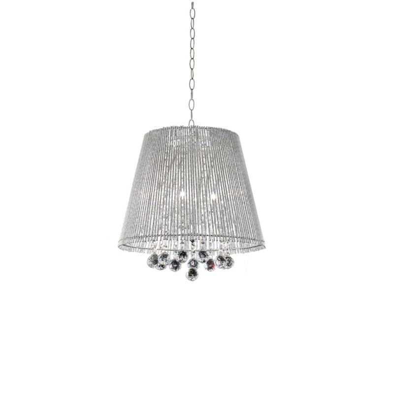 Hivvago Dreamy Silver Ceiling Lamp with Crystal Accents