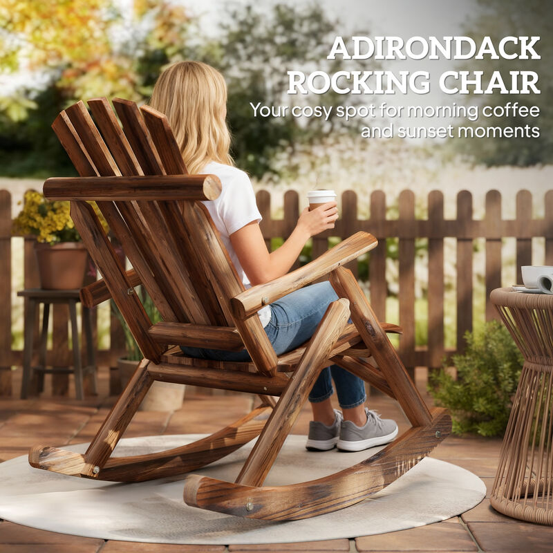 Hivvago Outdoor Adirondack Rocking Chair for Backyard image number 7