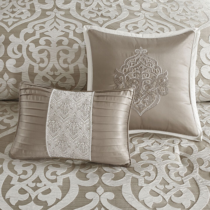 Gracie Mills Pineda Luxurious 8-Piece Jacquard Comforter Set