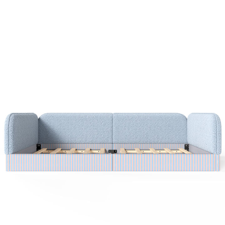 Vosang Teddy Boucl&eacute; Upholstered Kids Daybed Frame