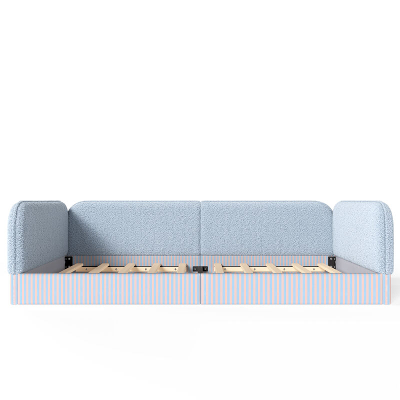 Vosang Teddy Boucl&eacute; Upholstered Kids Daybed Frame image number 0