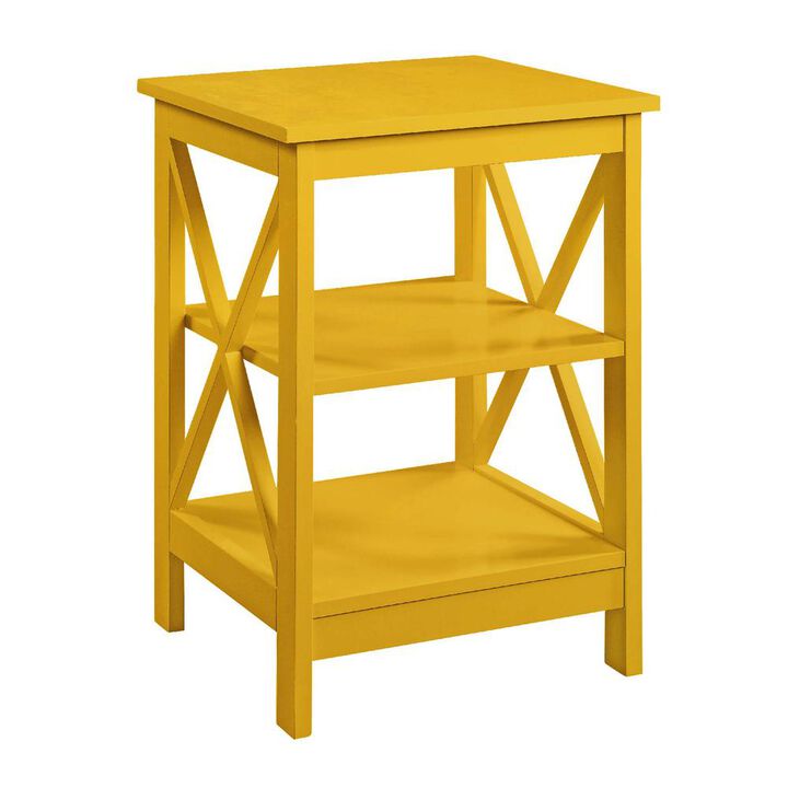 Convience Concept, Inc. Oxford End Table with Shelves Yellow