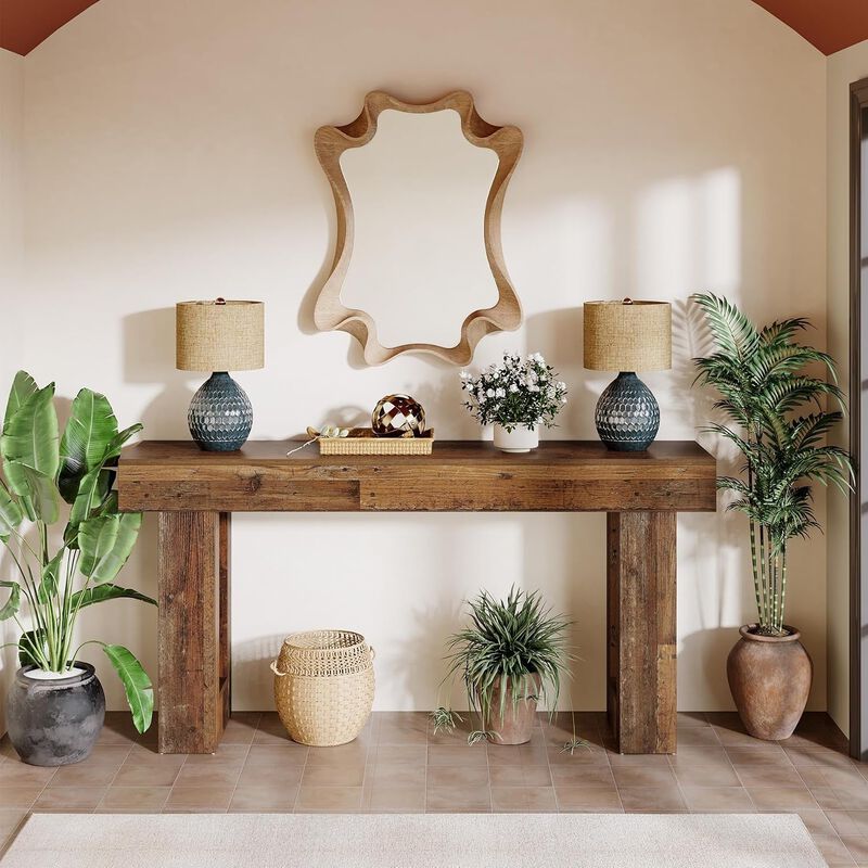 Tribesigns Farmhouse Wood Console Table image number 3