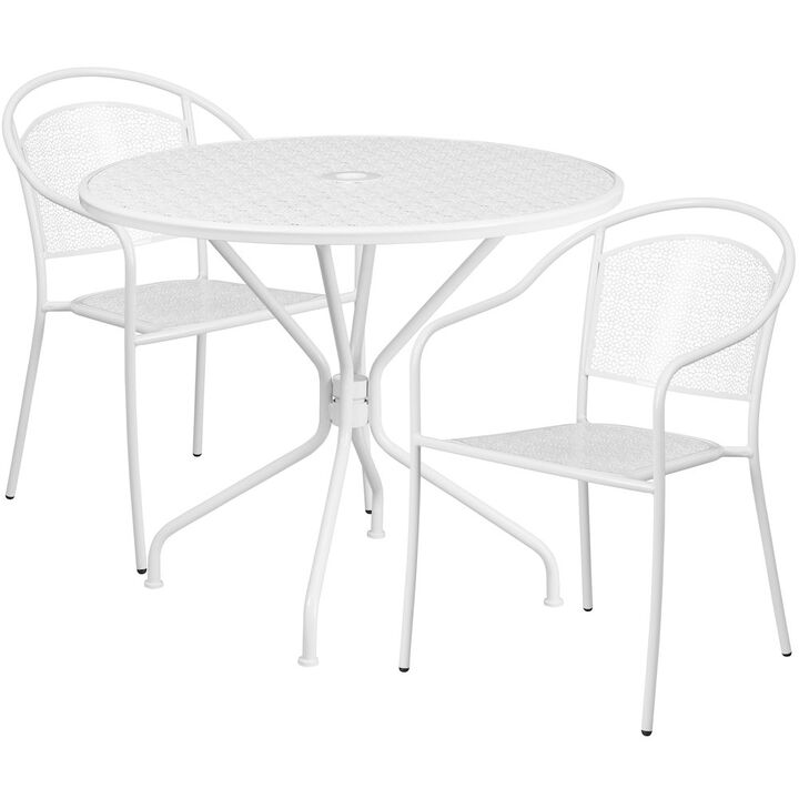 35.25RD Black Patio Table Set