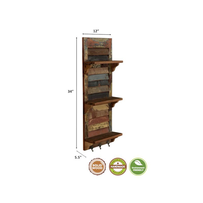 Taran Designs Sylvia Solid Wood Key Hanger with Display Shelves
