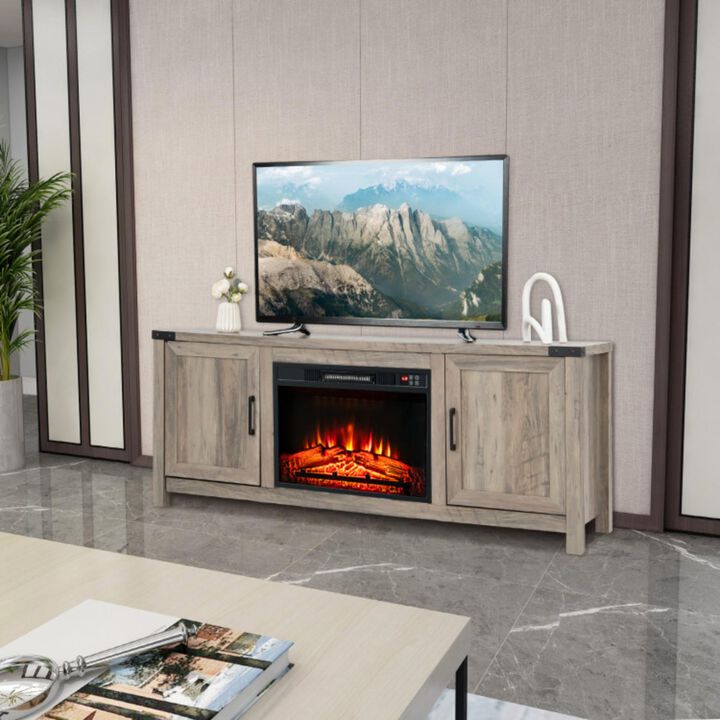 Hivvago Electric Fireplace TV Stand with Storage Cabinets for TVs up to 70 Inch
