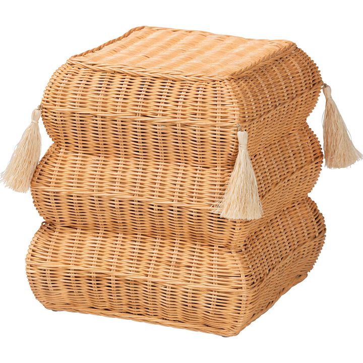 Noura Natural Rattan Footstool