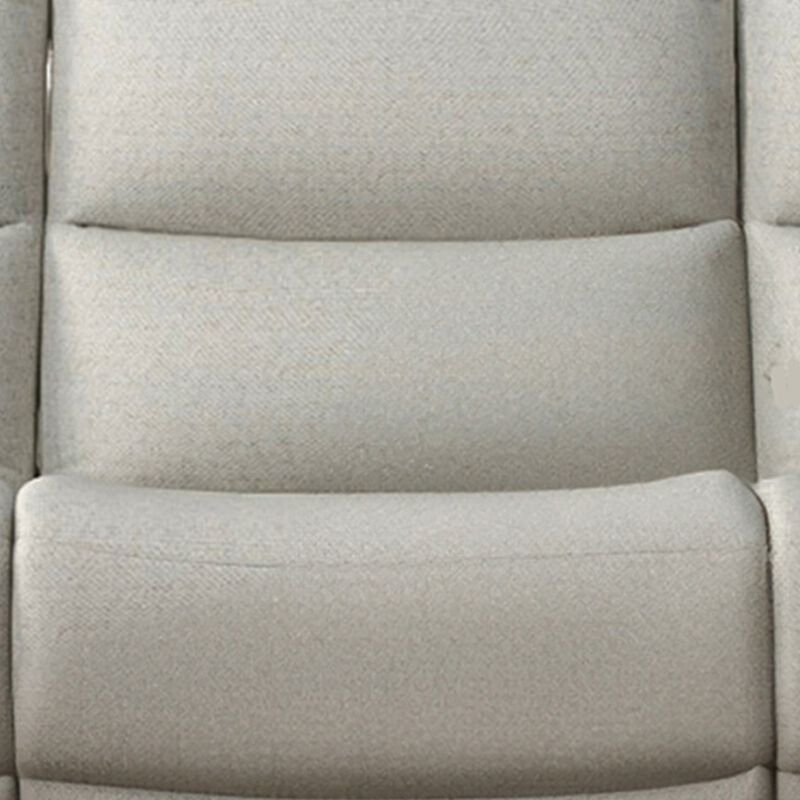 Gira Manual Recliner Sofa with Contour Armrest, Solid Wood, 88 Inch, Beige image number 4