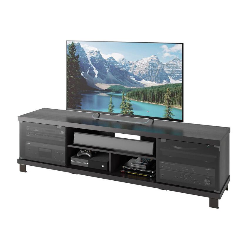 CorLiving Holland Extra Wide TV Bench in Ravenwood Black, for TVs up to 80