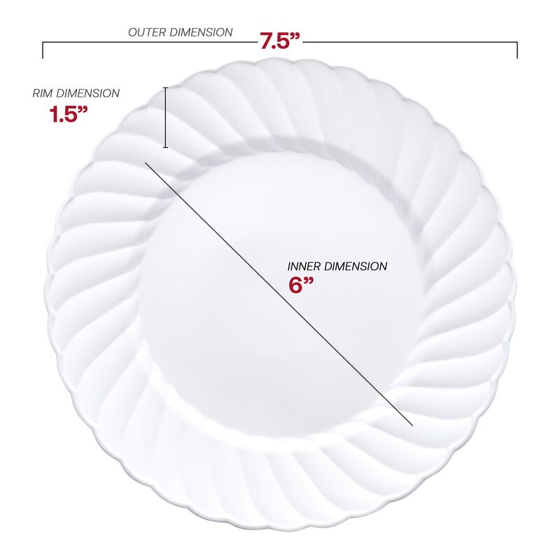7.5" White Flair Plastic Salad Plates (108 Plates) image number 2
