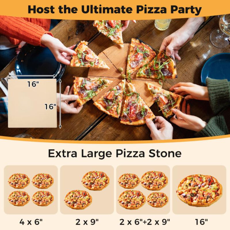 Hivvago Outdoor 2-Layer Wood Fired Pizza Oven with Square Stone