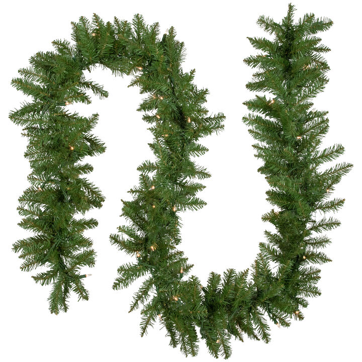 9' x 10" Pre-Lit Northern Pine Artificial Christmas Garland  Clear Lights