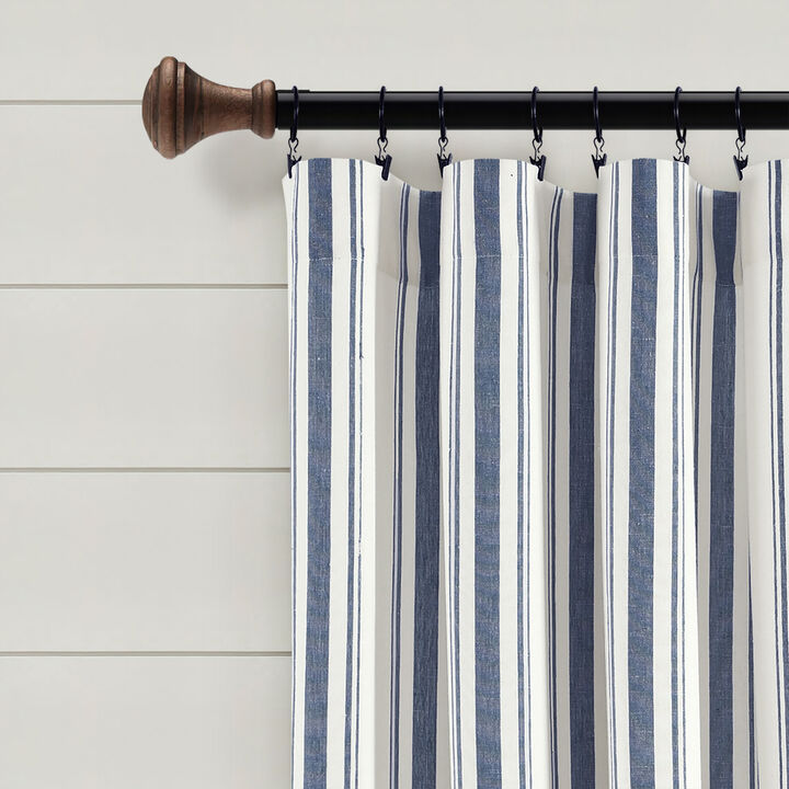 Farmhouse Stripe Yarn Dyed Eco-Friendly Recycled Cotton Blend Window Curtain Panels