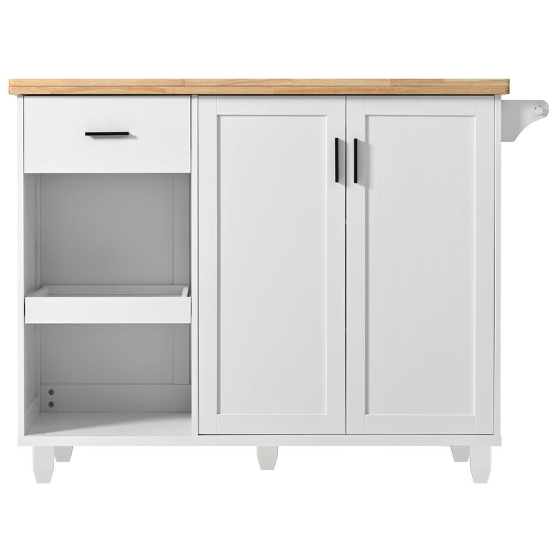 Merax Kitchen Island with Foldable Counter Top and Towel Rack