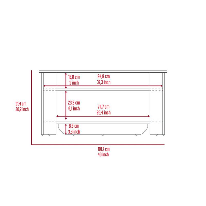 Streamdale Saturn Storage Table, Four Legs, Lower Shelf, Dark Brown image number 8