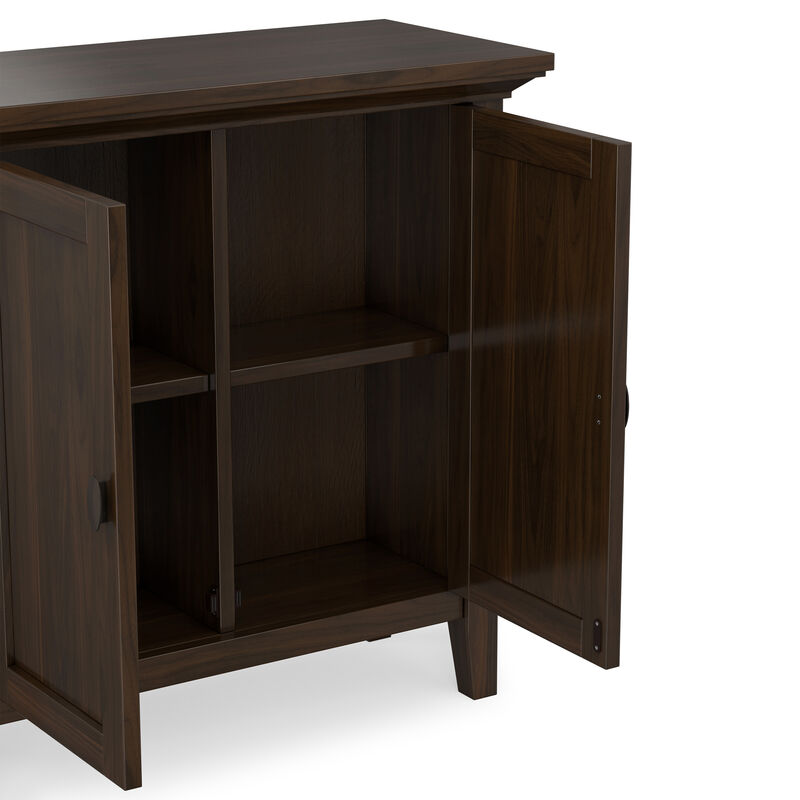 Redmond SOLID WOOD 32 inch Wide Transitional Low Storage Cabinet in Brunette Brown image number 8