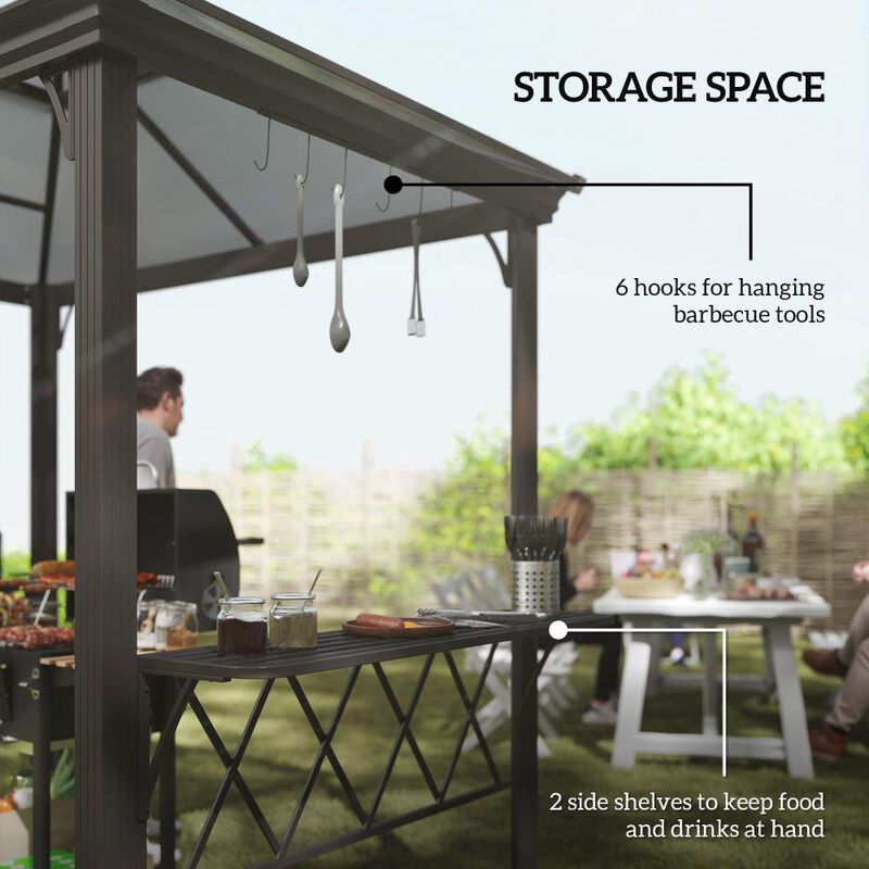 Hivvago Double Roof BBQ Pergola Canopy for Backyard image number 4