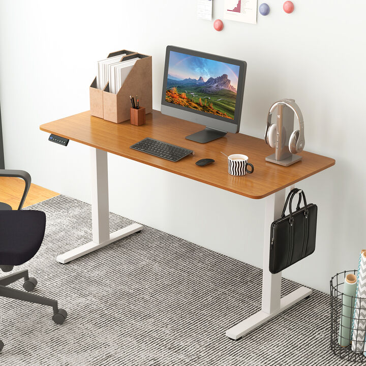 Sit-Stand Home Office Desk with 3 Adjustable Memory Height Settings for Ergonomic Comfort