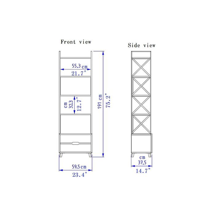 Decorotika Frida 60 Bookcase - Ephesus Marble & Gold