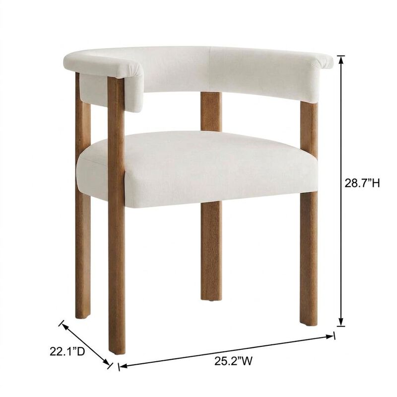 Performance Velvet Barrel Dining Chairs, Chocolate Brown Deep Brown, Set of 2 image number 2