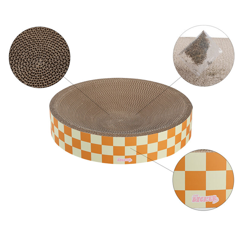 Nelson Modern Cardboard Round Bowl Cat Scratcher with Catnip